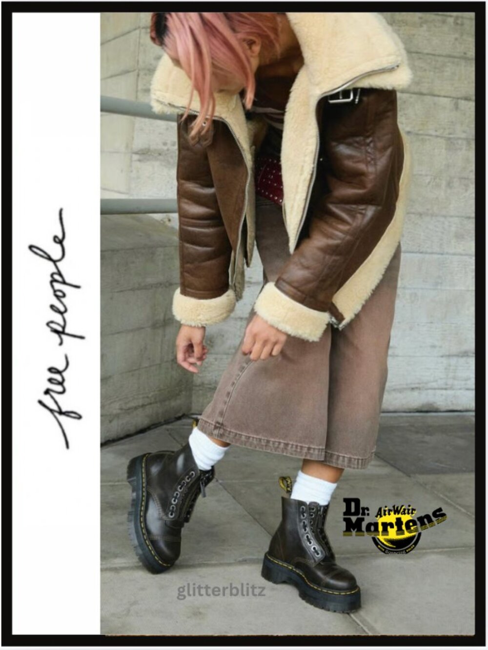 Dr. Martens Sinclair Platform Zip Front Boots Orleans Dark Taupe EU 39 US 8/8.5